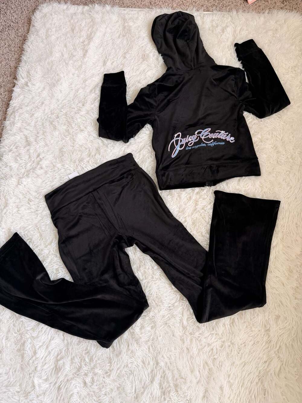 S Juicy Couture Liquorice Breezy Combo Velour Tracksuit Set - Picture 6 of 9